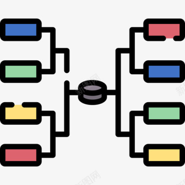 电子竞技比赛比赛曲棍球62直线颜色图标