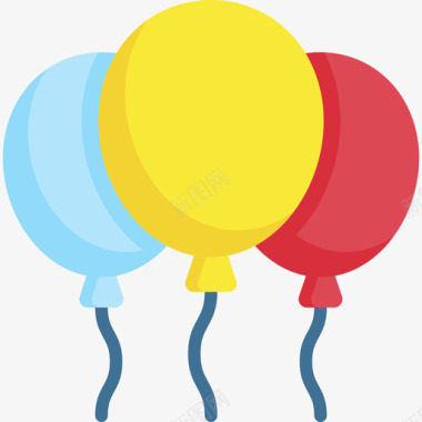 彩色气球气球公平77扁平图标