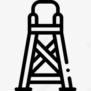 两只游泳救生塔游泳池43线性图标