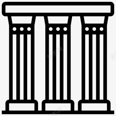 希腊柱子建筑希腊图标