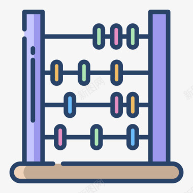 背着算盘算盘玩具55线性颜色图标