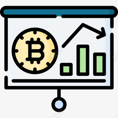 海报文稿演示文稿比特币171线性颜色图标