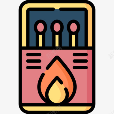 夏令营总动员火柴盒夏令营27线性颜色图标