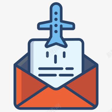 邮件后邮件机场180线性彩色图标