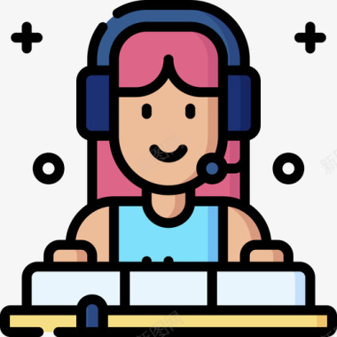 线性图标删除DJ电子音乐5线性颜色图标