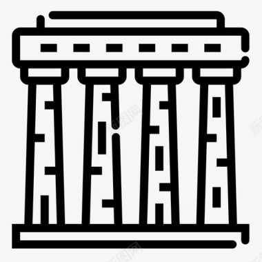 希腊帕台农神庙雅典建筑图标