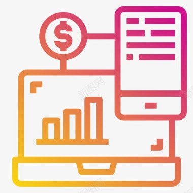 笔记本电脑金融科技53梯度图标