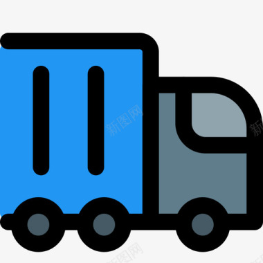 装运和交货拖车装运34线性颜色图标