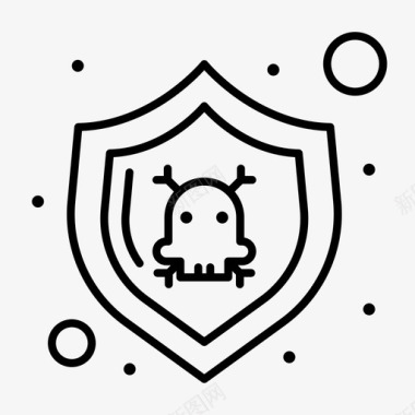 安全黑线框危险保护安全图标