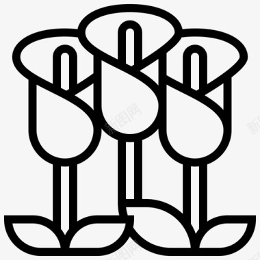 马蹄莲装饰花图标