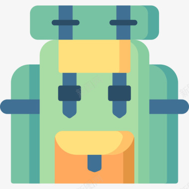 夏令营总动员背包夏令营28扁平图标