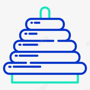 分级金字塔金字塔玩具53轮廓颜色图标