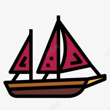 线型船船6线型颜色图标