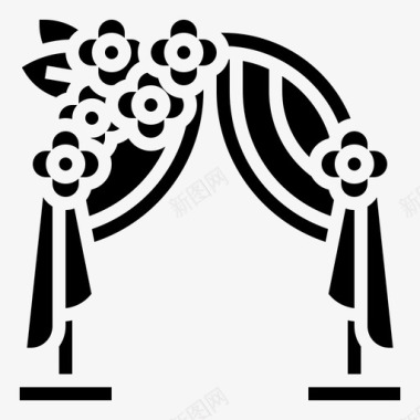 婚礼装饰结婚拱门婚礼拱门仪式图标