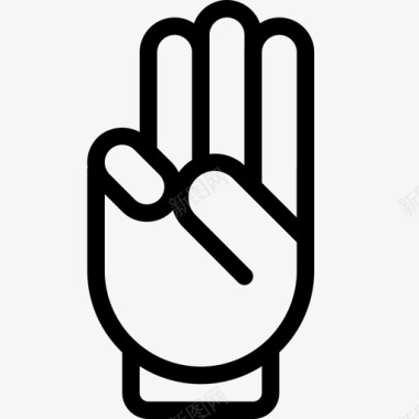 三个手指5票直系图标