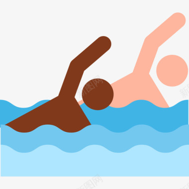 游泳水上运动14彩色图标