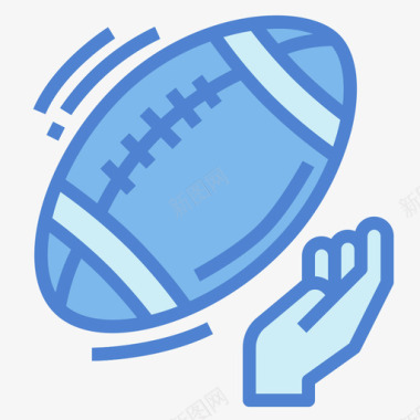 橄榄球运动器材12蓝色图标