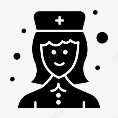 女性护士护士女护士医院图标