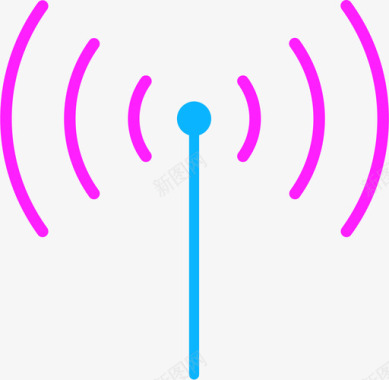 简约PPT素材wifi热点多色图标