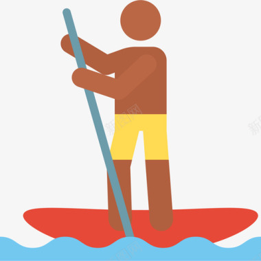 桨板水上运动14彩色图标