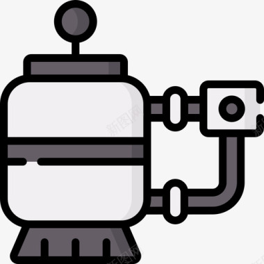液体过滤器过滤器游泳池38线性颜色图标