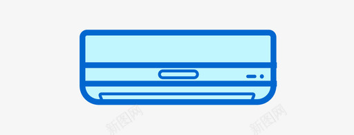 高效节能空调空调蓝色图标