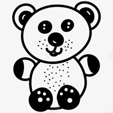 可爱的泰迪熊动物卡通熊脸图标