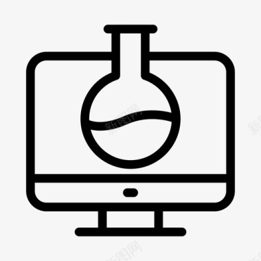 科技科学在线烧杯实验室研究图标