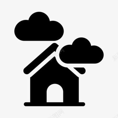 房屋云建筑住宅图标