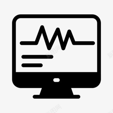 液晶钟图标液晶屏脉冲显示器工程线符号图标