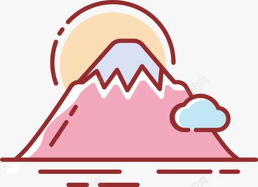 党徽标志素材富士山图标