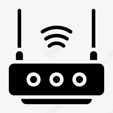 物联网背景wifi路由器物联网无线调制解调器图标