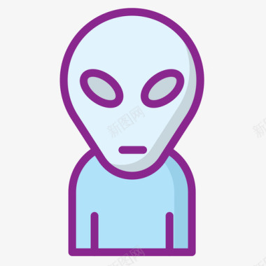 萌版航空航天外星人alien图标