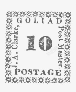 国外复古邮票效果效果图图案手账照片装饰设计素材