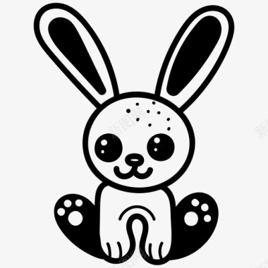 可爱动物拟人可爱的兔子画可爱的兔子兔子图标