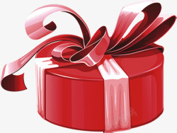 00643简洁设计一个红色的圆形礼品盒子高清礼盒素材