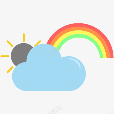 天气雨后彩虹图标