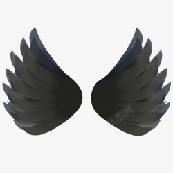 黑色天使翅膀素材