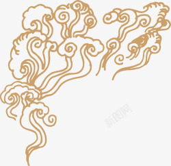 中式传统免扣祥云中国风古典云吉祥图案工笔画创意AI素材