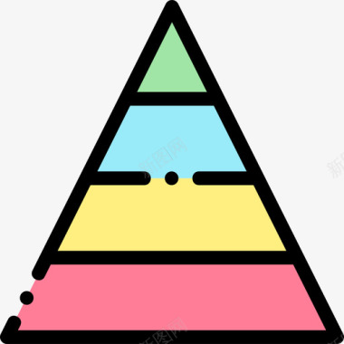 三角信息图金字塔图信息图元素8线性颜色图标