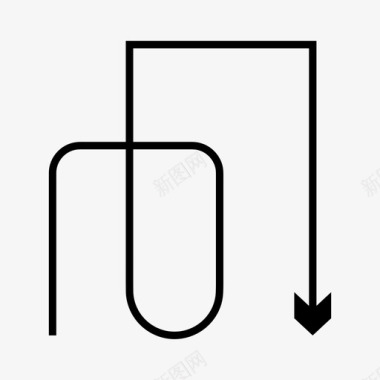 转弯公路箭头方向向下图标