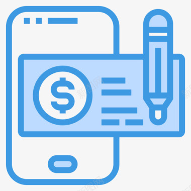 智能手机商务和金融5蓝色图标