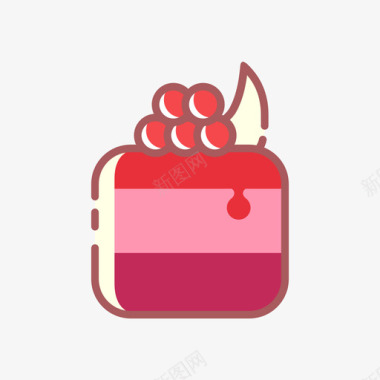 可爱蛋糕插画素材cakeberry图标
