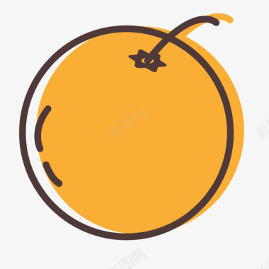 扁平素材柚子图标