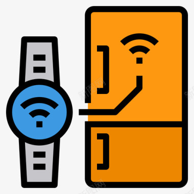 电池电量图标智能手表物联网83线性颜色图标