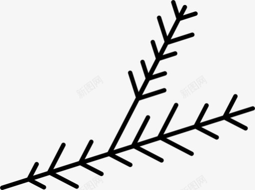 漫天雪花植物树枝雪花图标