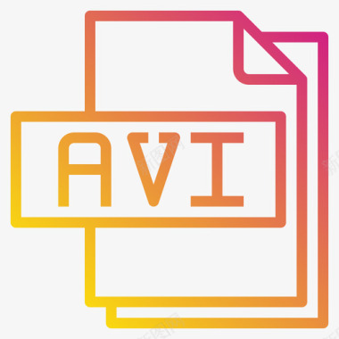 文件格式Avi文件格式3渐变图标
