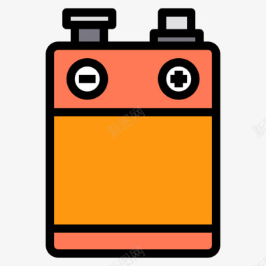 电池图标电池电子元件3线性颜色图标