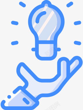 灯泡矢量素材灯泡genius7蓝色图标
