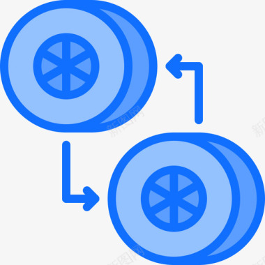 轮胎户外广告轮胎洗车19蓝色图标